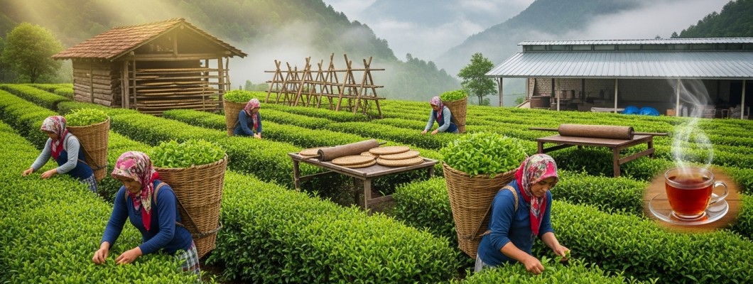 Çayın Hasadı ve İşlenmesi: Tarladan Bardağa Yolculuk