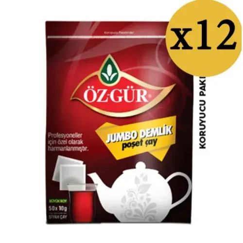 ÖZGÜR Jumbo Demlik Poşet 50*10 Gr x 12 Adet (1 Koli)