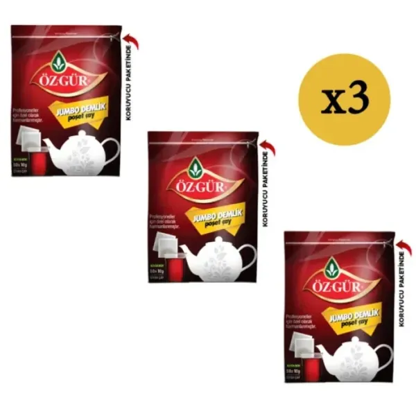 ÖZGÜR Jumbo Demlik Poşet 50*10 Gr x 3 Adet