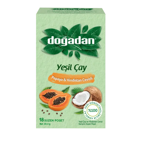 Doğadan Yeşil Çay Papaya Hindistan Cevizli